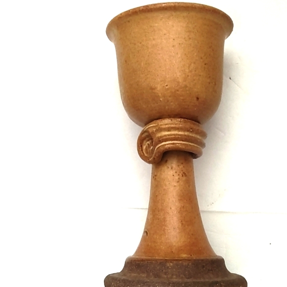 VINTAGE ARTISAN SET OF FIVE POTTERY STONEWARE (WINE) GOBLETS - Picture 6 of 16